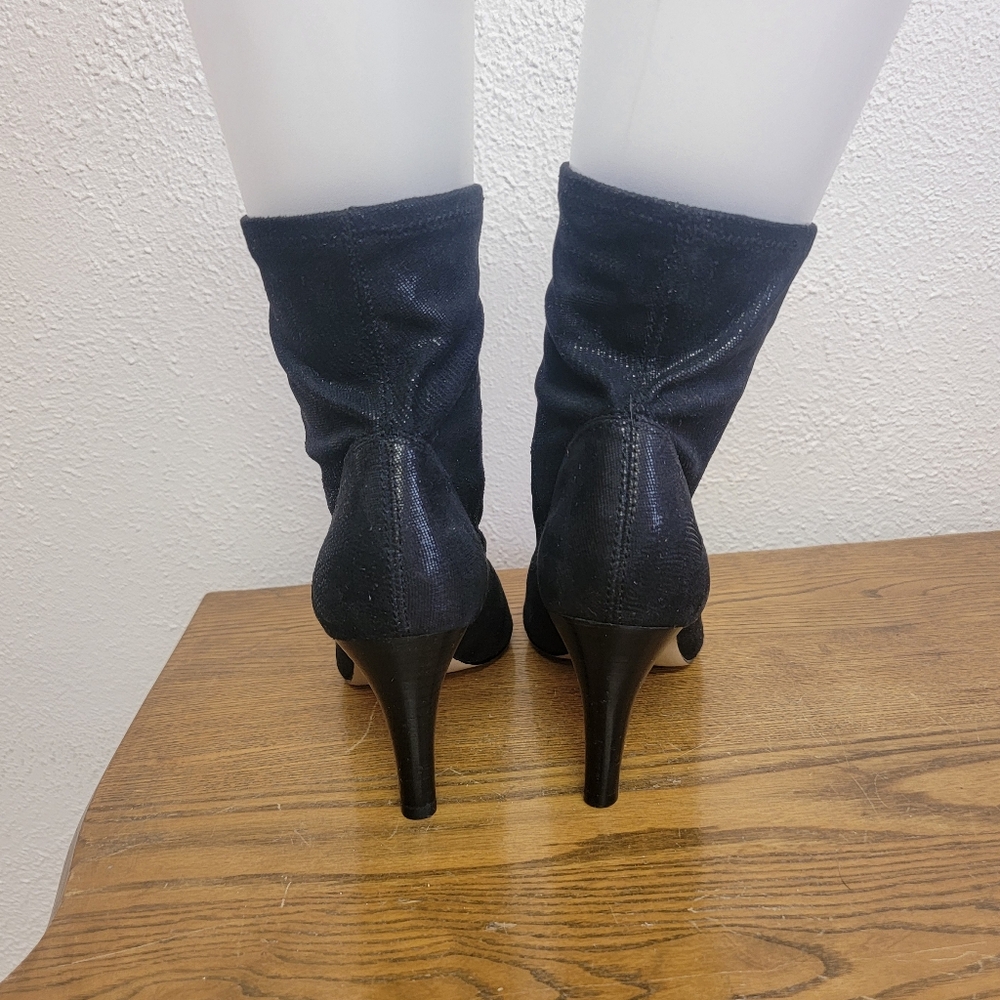 #13 Anne Klein AK Black Pointy Toe Ankle Boot with Stiletto Heel 8.5M - Picture 6 of 14